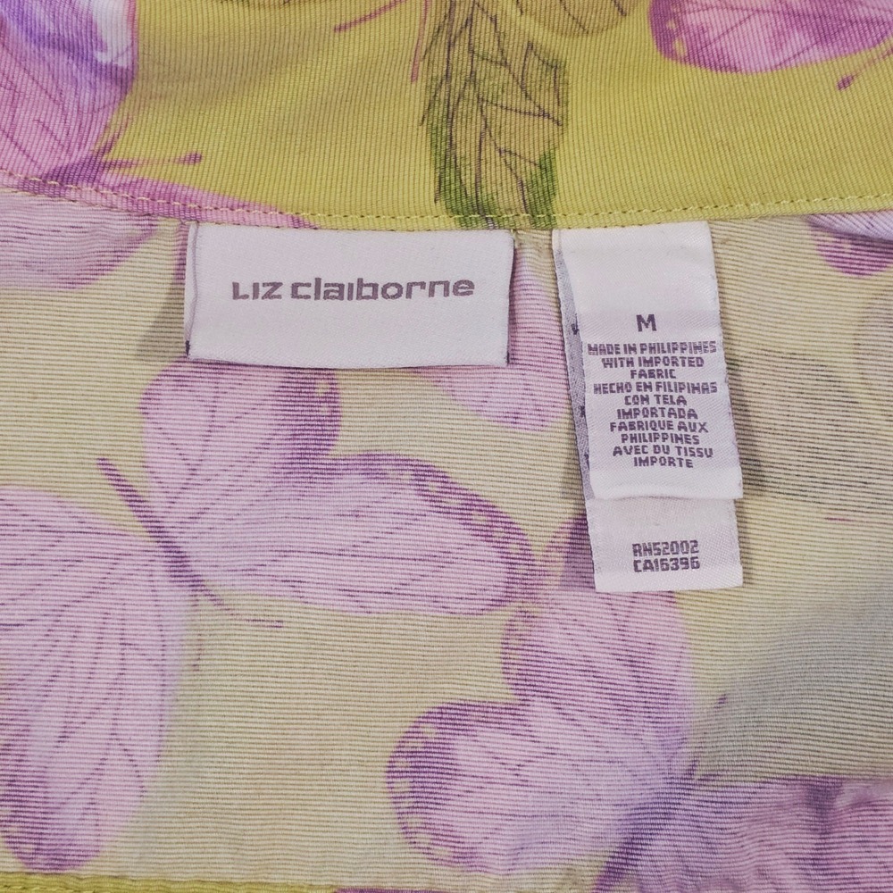 Liz Claiborne Butterfly Print Denim Trucker Jacket WDMU3694 Womens 21 Lime Green - Picture 3 of 10